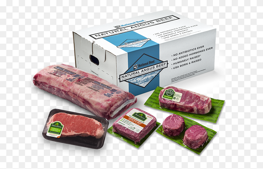 666x482 National Beef Verifies This As Cattle Raised And Flat Iron Steak, Box, Food, Pork HD PNG Download