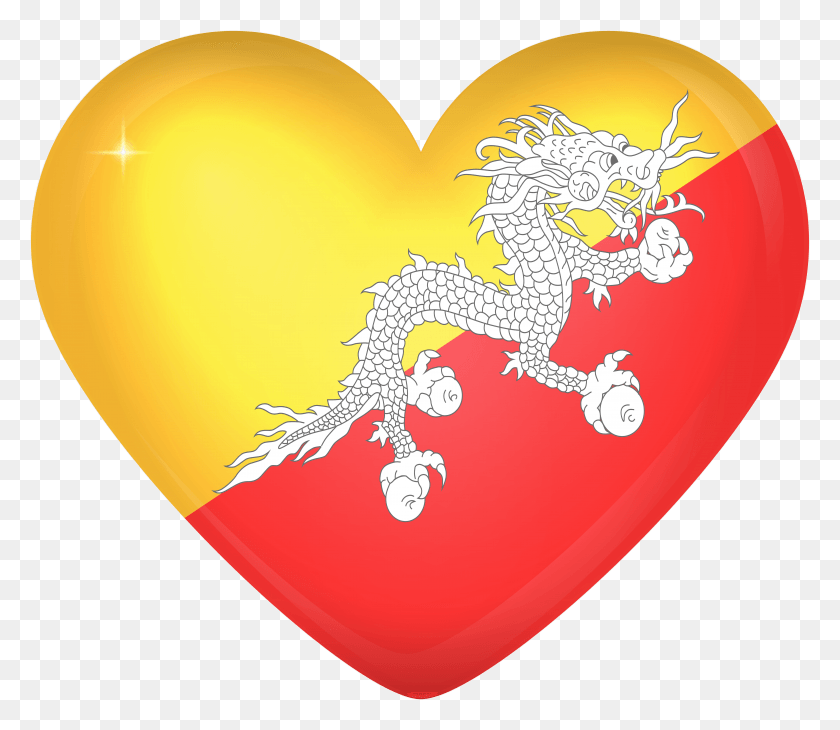 5916x5089 Bandera Nacional De Bután, Corazón, Globo, Bola Hd Png