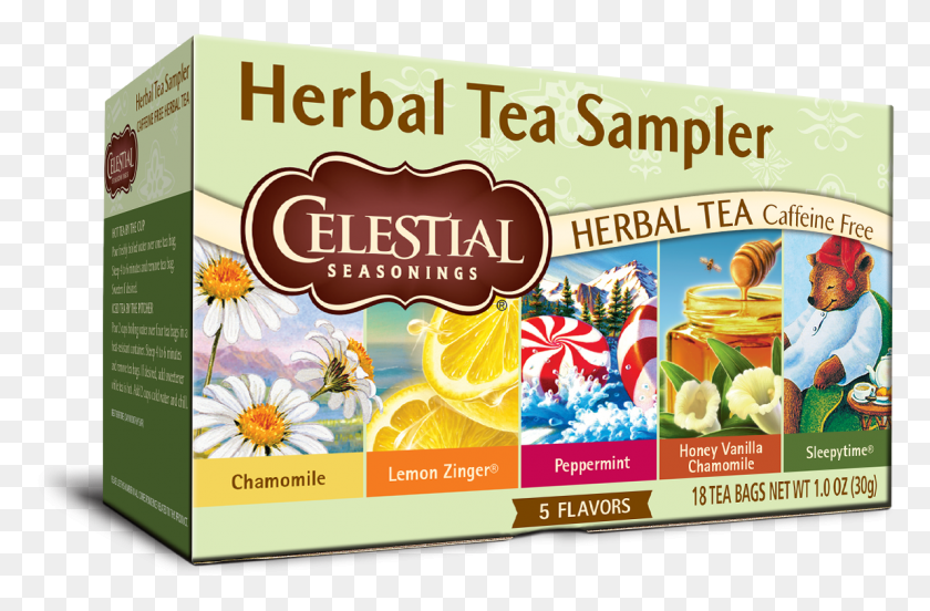 1191x752 National Hot Tea Month Celestial Seasonings Herbal Tea Sampler, Advertisement, Text, Food HD PNG Download