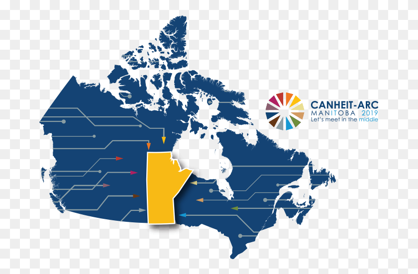683x491 National It Conference Comes To U Of M In June Map Of Canada, Plot, Diagram, Bird HD PNG Download