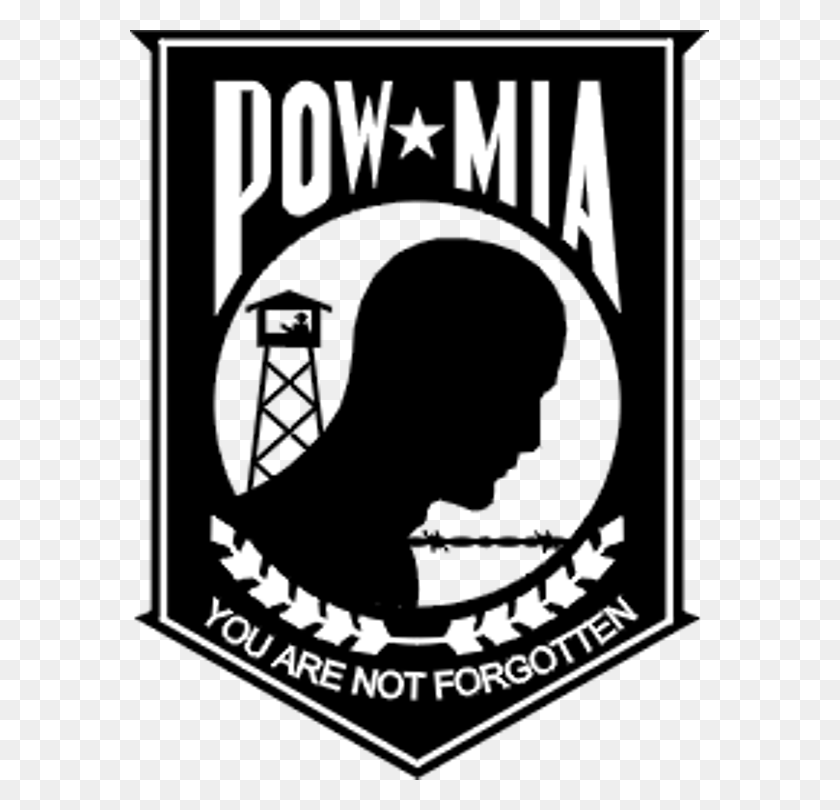 579x750 Национальный День Признания Powmia Флаг Pow Mia, Этикетка, Текст, Наклейка, Hd Png Скачать