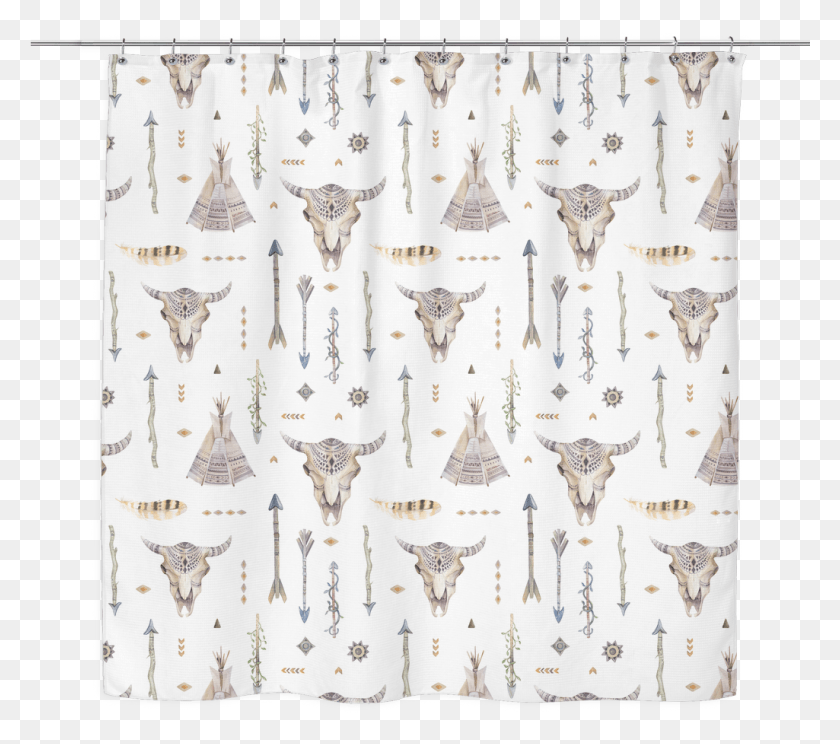1025x899 Native Arrows Amp Skulls Shower Curtain Curtain, Shower Curtain, Rug, Insect HD PNG Download