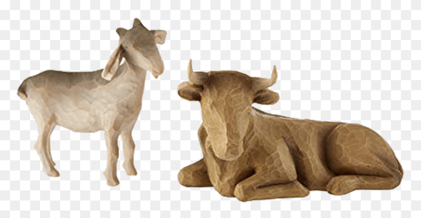 991x477 Nativity Ox And Goat Figurines, Mammal, Animal, Bull HD PNG Download