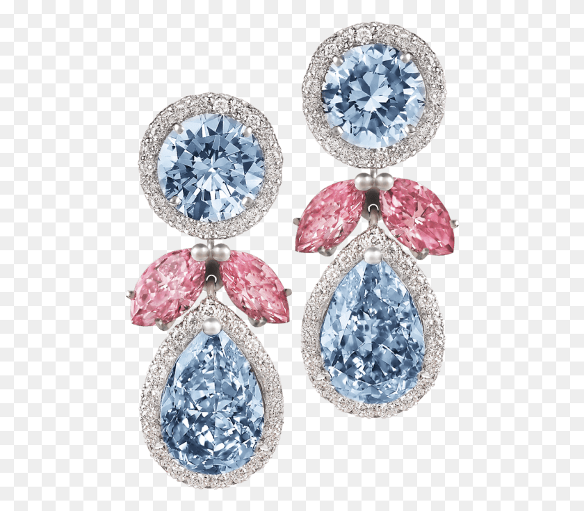 482x675 Natural Fancy Intense Blue And Pink Diamond Earrings Diamond, Accessories, Accessory, Jewelry HD PNG Download