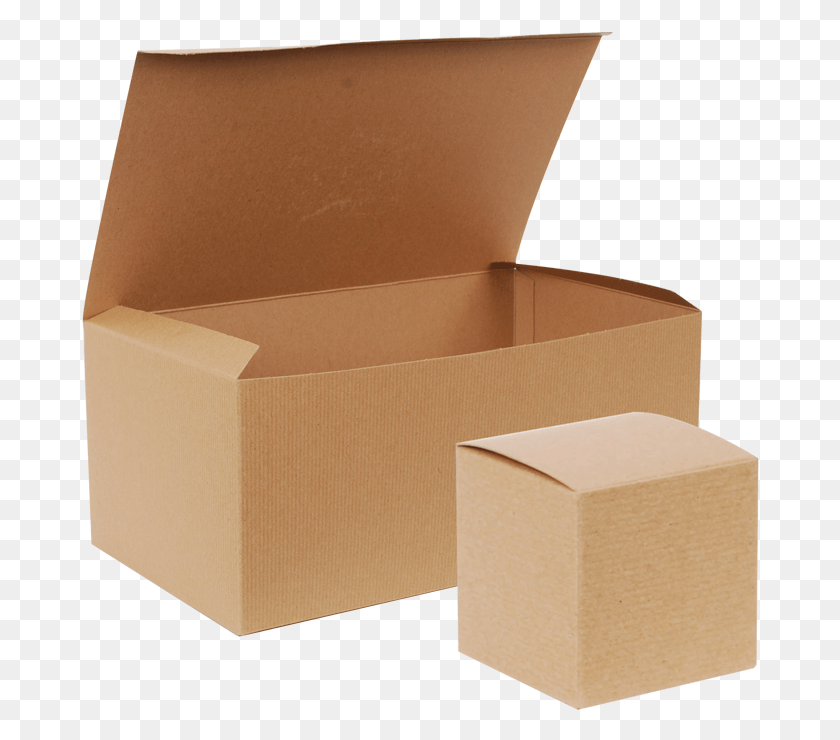 678x680 Natural Kraft One Piece Gift Boxes Kraft Boxes, Box, Cardboard, Carton HD PNG Download