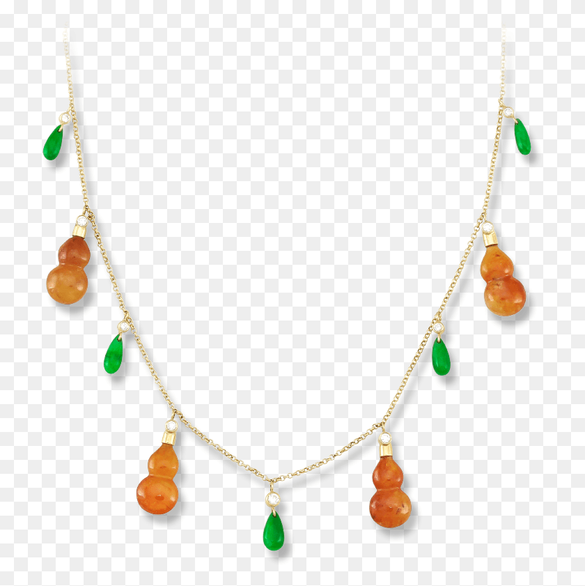 719x781 Natural Red Jade Gourds Amp Green Jade Tear Drop Necklace Necklace, Accessories, Accessory, Jewelry HD PNG Download