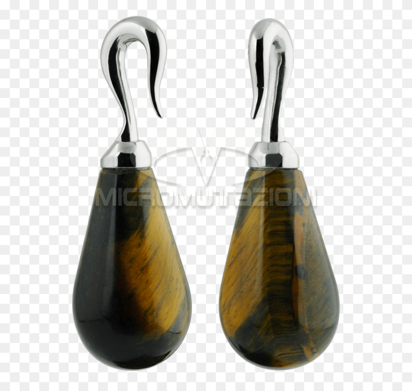 549x738 Natural Stone Tiger Eye Tear With Steel Hook Ear Pendant Earrings, Cowbell HD PNG Download