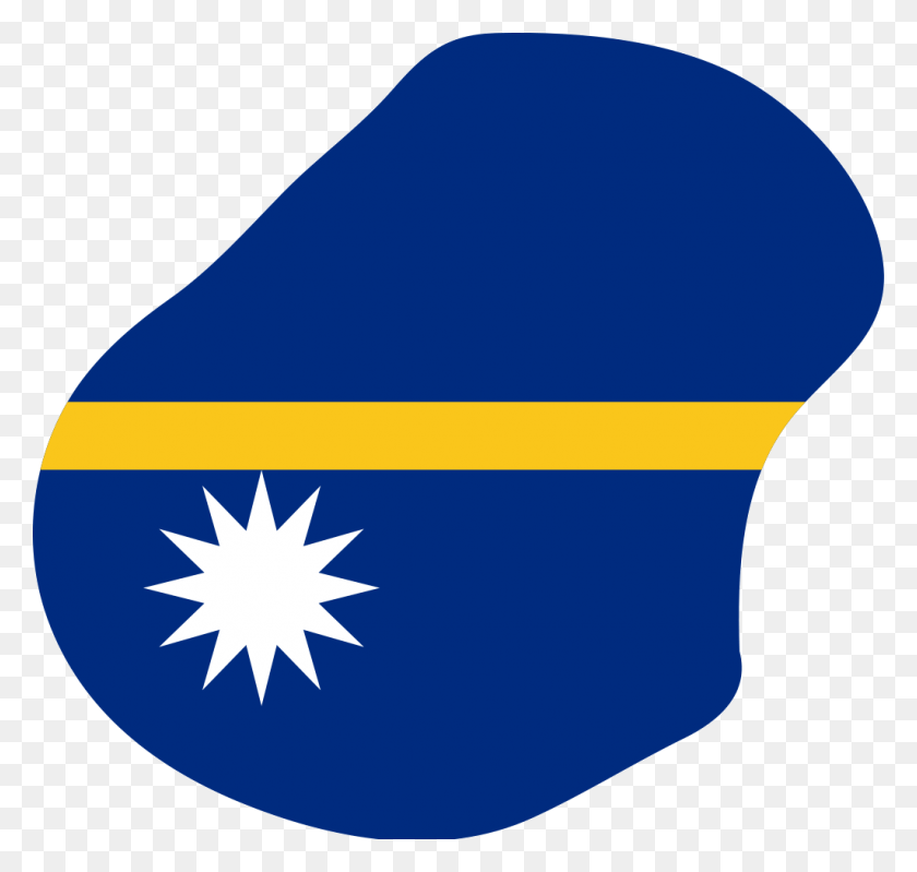 1024x971 Nauru Flag Map Flag Map Of Nauru, Symbol, Star Symbol, First Aid HD PNG Download