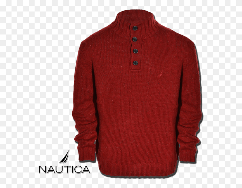 576x594 Nautica Mens Lofty Solid Button Mock Sweater Cardigan, Clothing, Apparel, Sweatshirt HD PNG Download