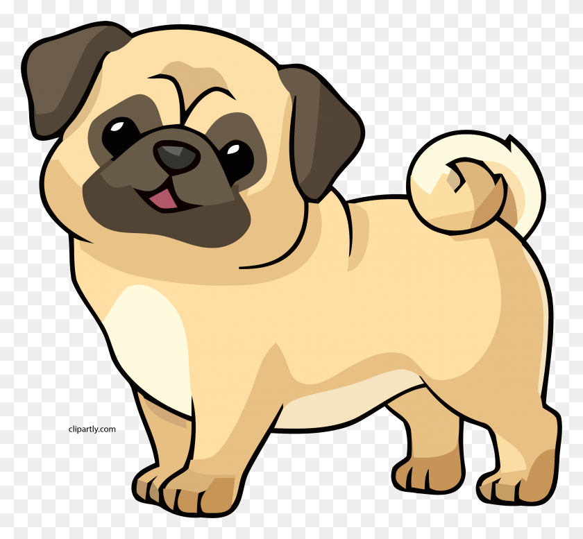 3059x2814 Navajowhite Color Dog Cute Chibi Clipart Colouring Pages Of Cute Pugs, Canine, Mammal, Animal HD PNG Download