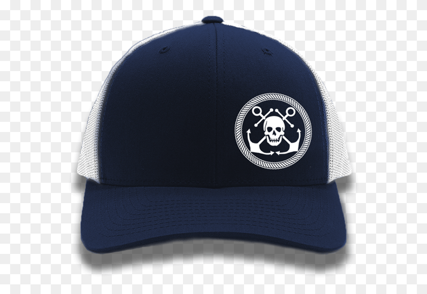 575x519 Descargar Png Anchor Azul Marino Amp Skull Flexfit Trucker Hat Gorra De Béisbol, Ropa, Gorra Hd Png