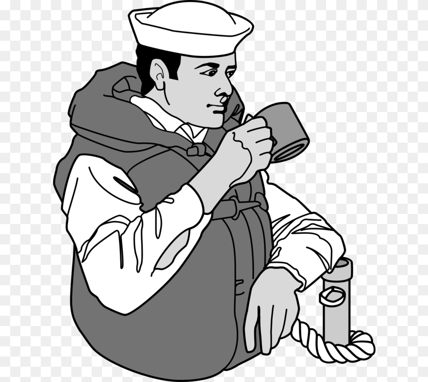 633x750 Navy Drawing Sailor Line Art Soldier Navy Drawing, Adult, Person, Man, Male Sticker PNG