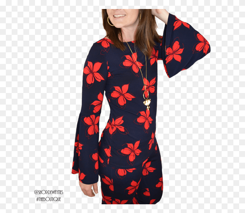 607x673 Navy Red Joseph Ribkoff Girl, Clothing, Apparel, Sleeve HD PNG Download