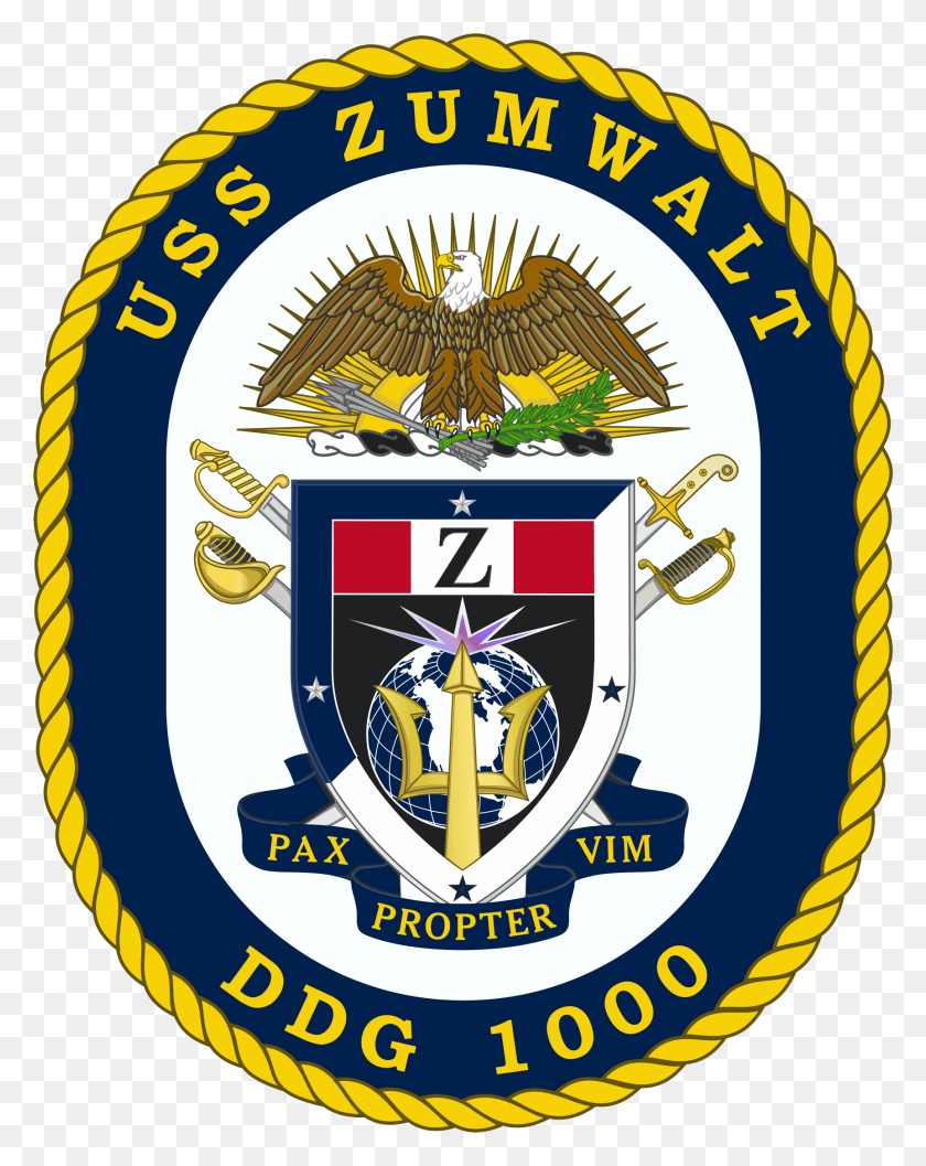 1725x2206 Png Военно-Морской Корабль Uss Zumwalt Ddg 1000 Crest, Логотип, Символ, Товарный Знак Hd Png Скачать