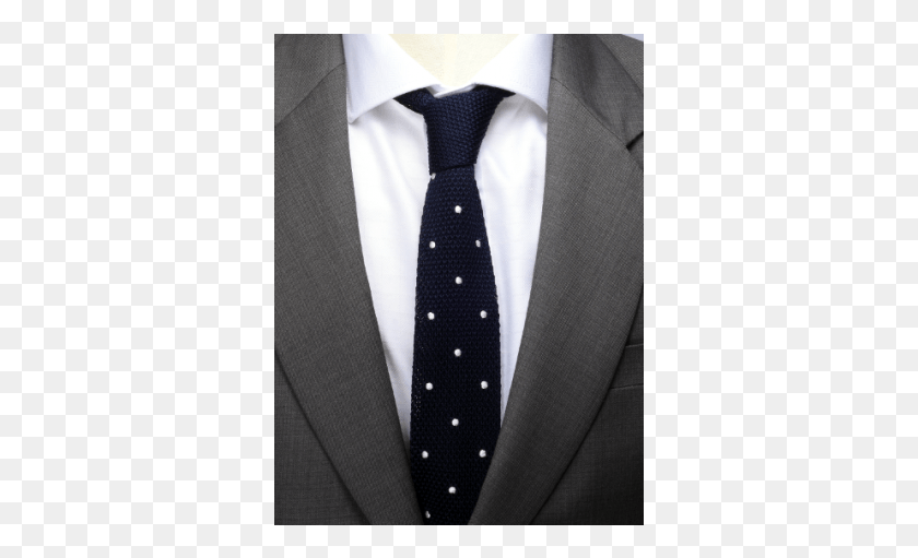 339x451 Navy Wwhite Dots Knitted Tie Formal Wear, Accessories, Accessory, Necktie HD PNG Download