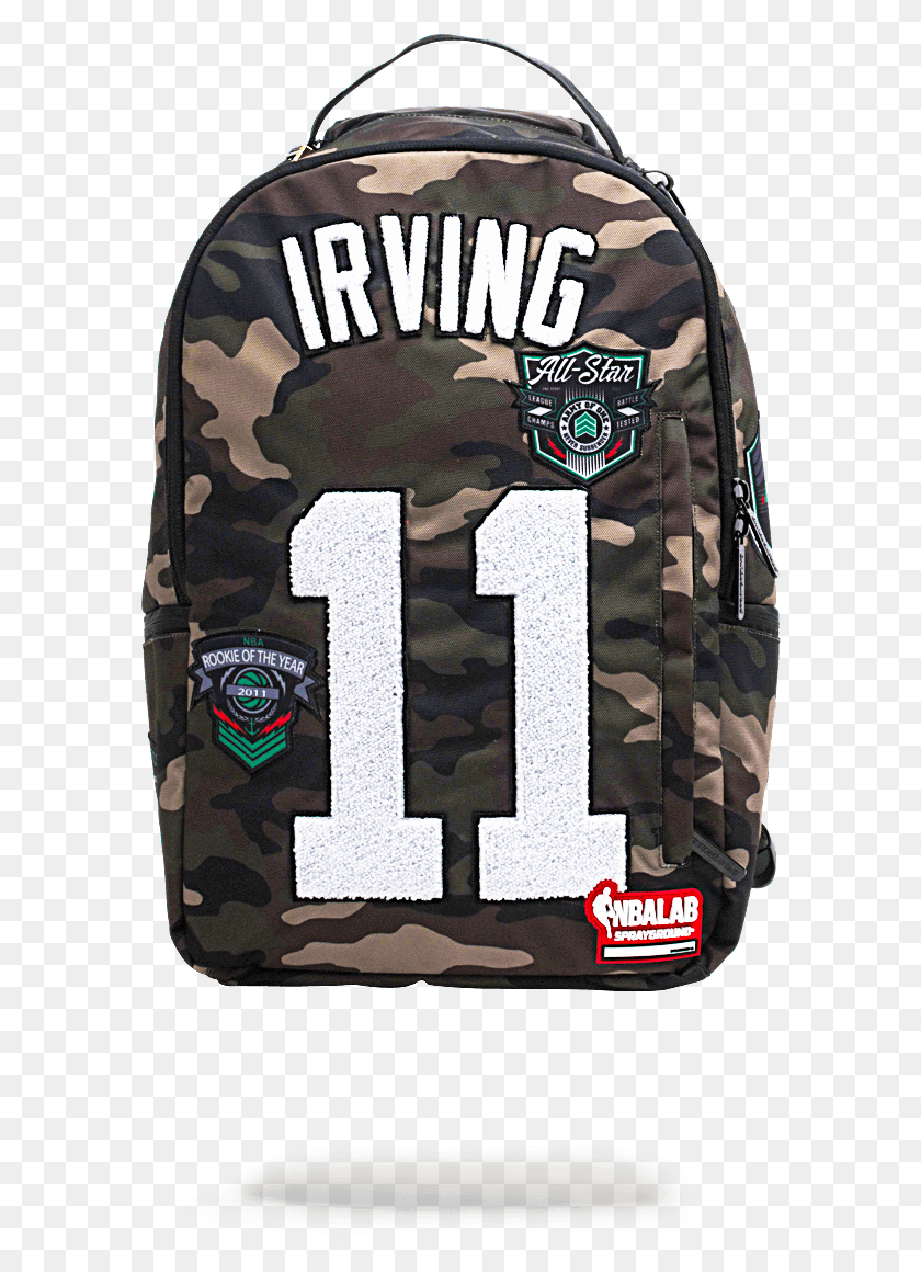 585x1100 Nba Lab Kyrie Irving Camo Patches Kyrie Irving Sprayground Backpack, Military, Military Uniform, Clothing HD PNG Download