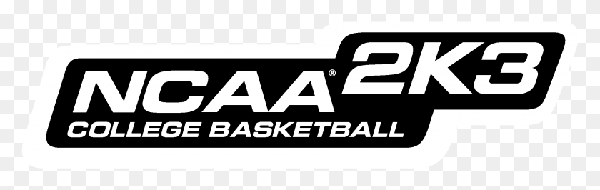 2191x579 Descargar Png Ncaa 2K3 College Basketball Logo Blanco Y Negro, Etiqueta, Texto, Símbolo Hd Png
