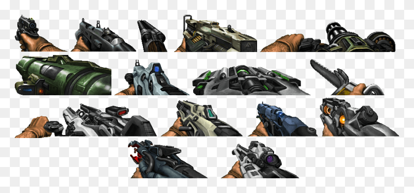 903x386 Neccronixis Wrote Image Doom 2016 Weapon Sprites, Person, Human, Gun HD PNG Download