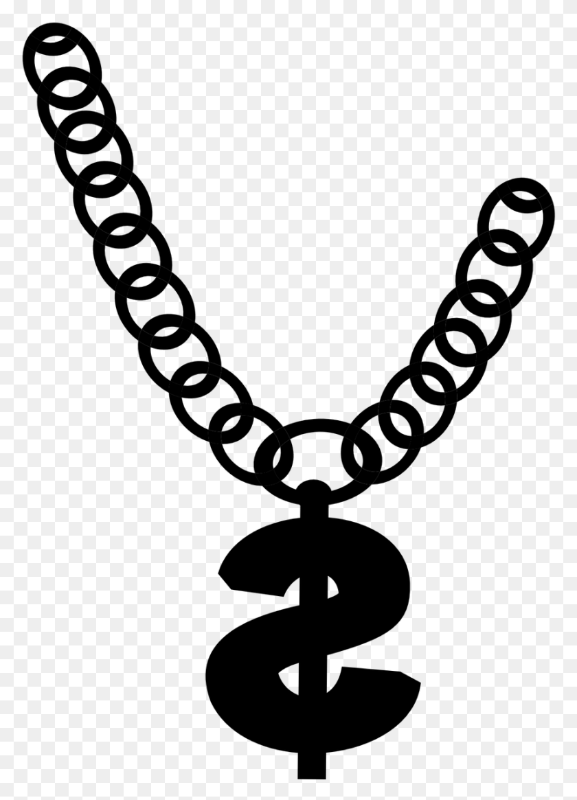 859x1217 Necklace Bracelet Chain Jewellery Pendant Free Transparent Chain Images Black And White, Gray, World Of Warcraft HD PNG Download