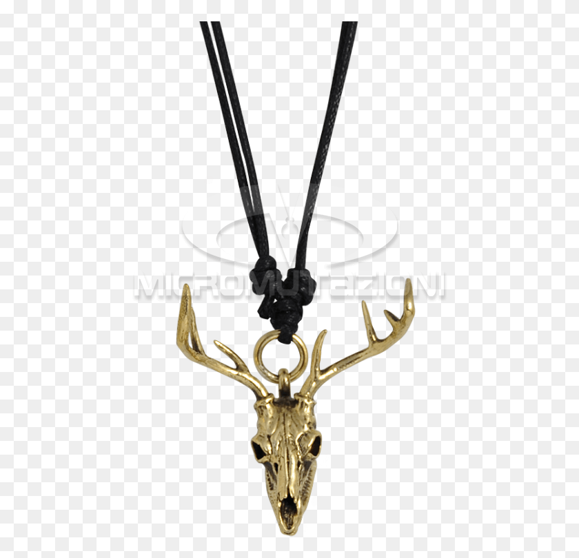 458x750 Necklace With Brass Skull Deer Pendant Necklaces Amp Reindeer, Antler, Symbol, Musical Instrument HD PNG Download