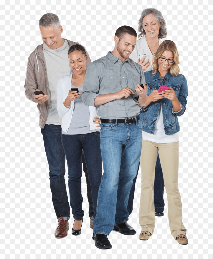 654x960 Nectar People Looking At Smartphones Copy People Looking At Smartphones, Jeans, Pants, Clothing HD PNG Download