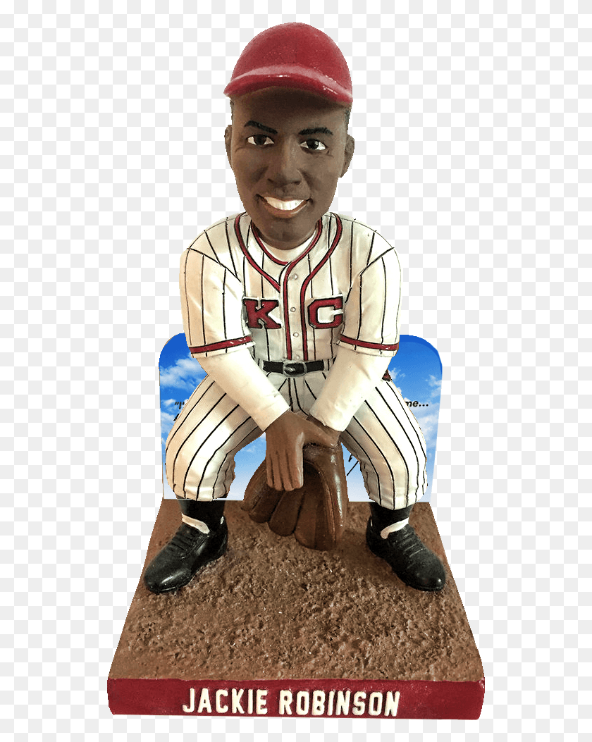 537x993 Negro Leagues Bobblehead Jackie Robinson 1945 Kansas Sitting, Clothing, Apparel, Person HD PNG Download
