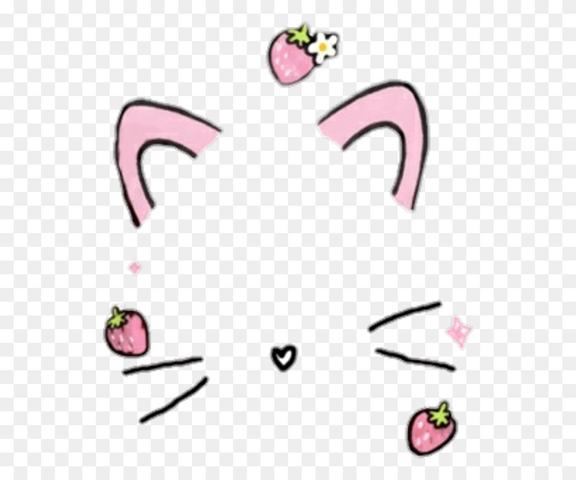 544x640 Descargar Png Neko Cat Pink Kawaii Pastel Sticker Neko Cute Para Edits, Almohada, Cojín, Símbolo Hd Png