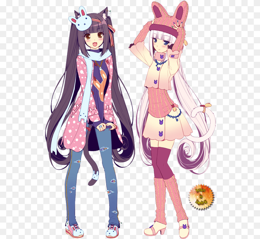 554x773 Neko Paradise Chocola Vanilla Chocola Et Vanilla Neko, Book, Publication, Comics, Girl PNG