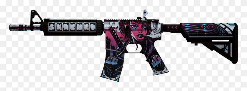 1228x398 Neo Noir M4a4 Skin, Hand, Person, Human HD PNG Download