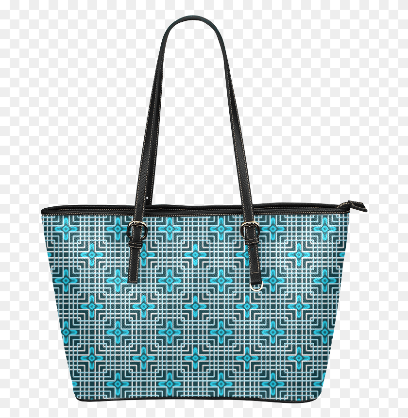 674x801 Neon Blue Flowers And White Grid Unique Geometric Pattern Tote Bag, Handbag, Accessories, Accessory HD PNG Download