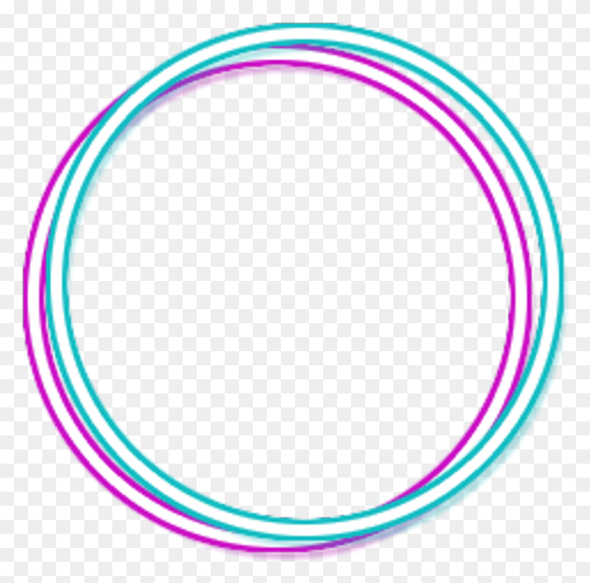836x826 Neon Blue Pink Glow Circle Circleframe Frame Circle, Light, Hoop, Moon HD PNG Download