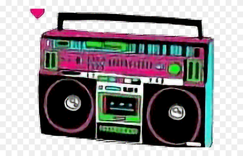 640x480 Neon Clipart 8039s Boombox Retro Boombox, Fire Truck, Truck, Vehicle HD PNG Download