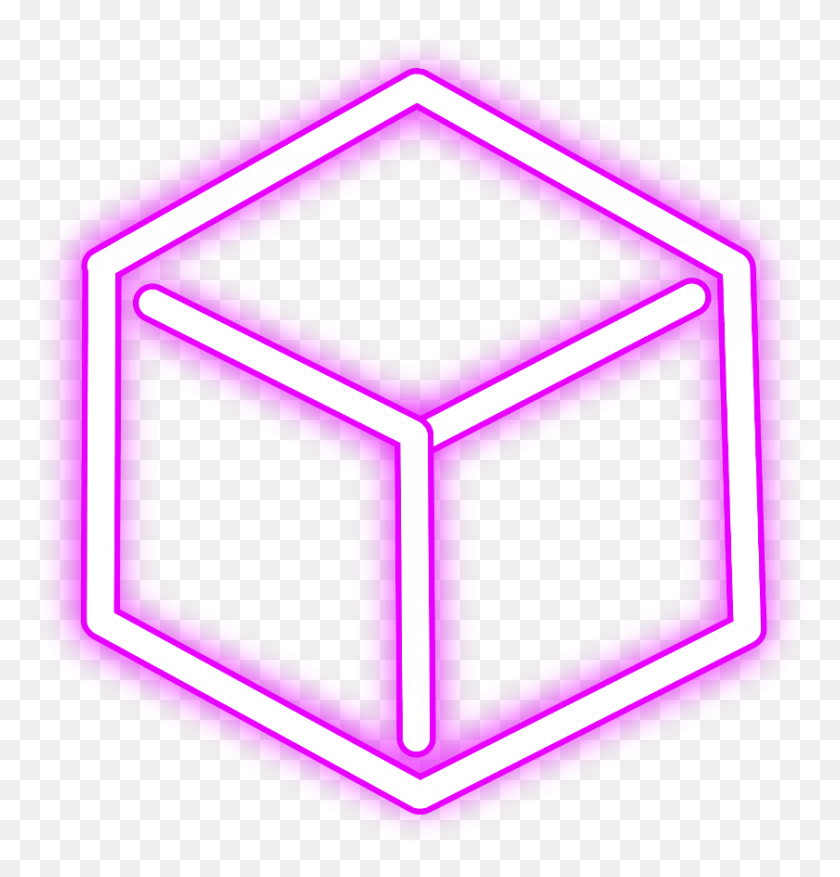 841x881 Neon Cube Freetoedit Square Pink Glow Light Dpd Logo Black And White, Rubix Cube, Sphere HD PNG Download