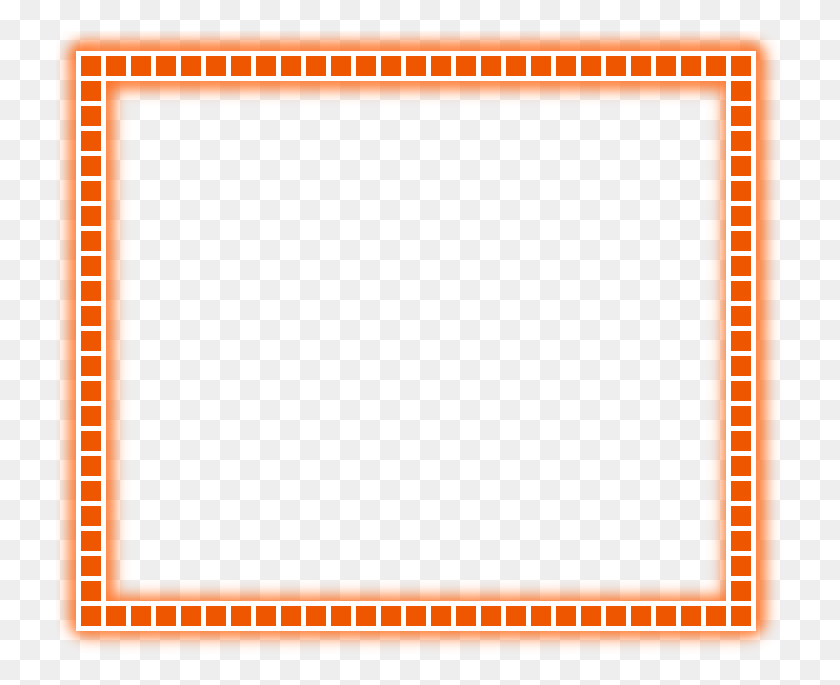 729x625 Descargar Png Neon Freetoedit Square Orange Kare Frame Border Picture Frame, Blackboard, Text, Alfombra Hd Png