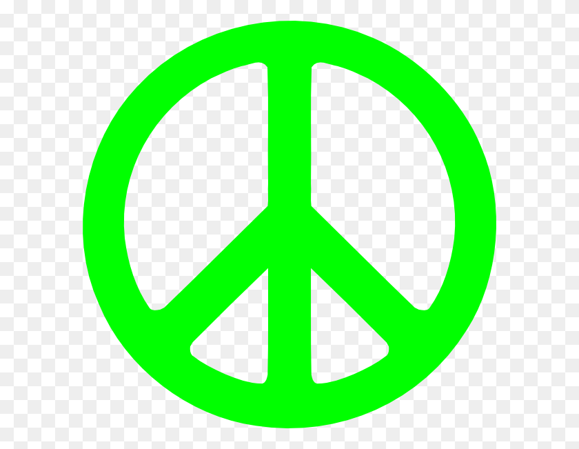 600x591 Neon Green Peace Sign, Symbol, Sign, Road Sign HD PNG Download