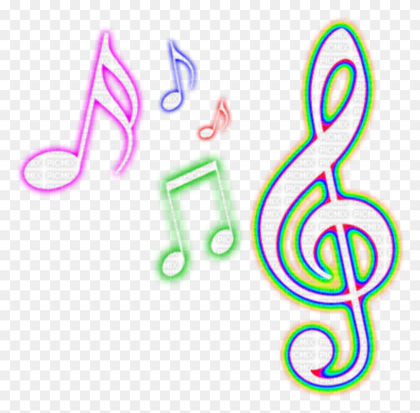 796x781 Neon Notes Colorful Music Note, Alphabet, Text, Number HD PNG Download