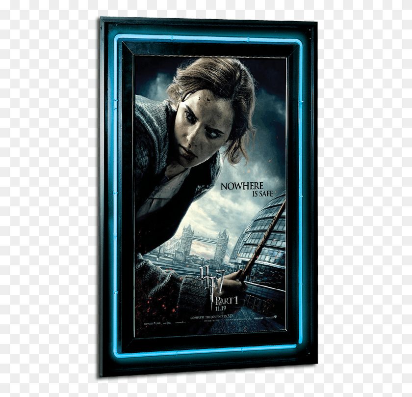 459x748 Neon Reflections Series Poster Marquee Harry Potter And The Deathly Hallows Part 1 Hermoine, Person, Human, Monitor HD PNG Download