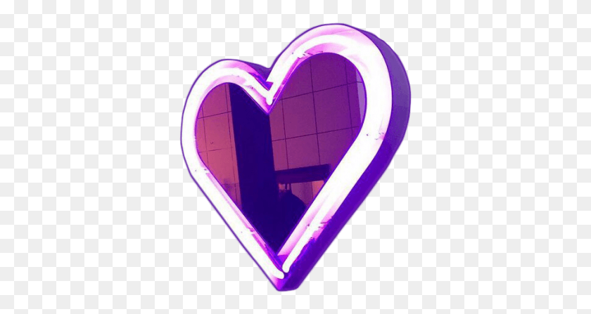 331x387 Neon Sign Neon Lighting Tumblr Neon Sign Transparent, Purple, Text, Heart HD PNG Download
