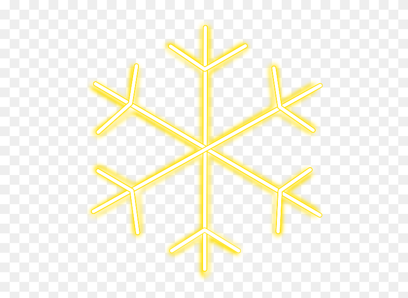 502x553 Neon Snow Snowflakes Snowflake Winter Geometric Sweater Icon, Cross, Symbol, Gold HD PNG Download