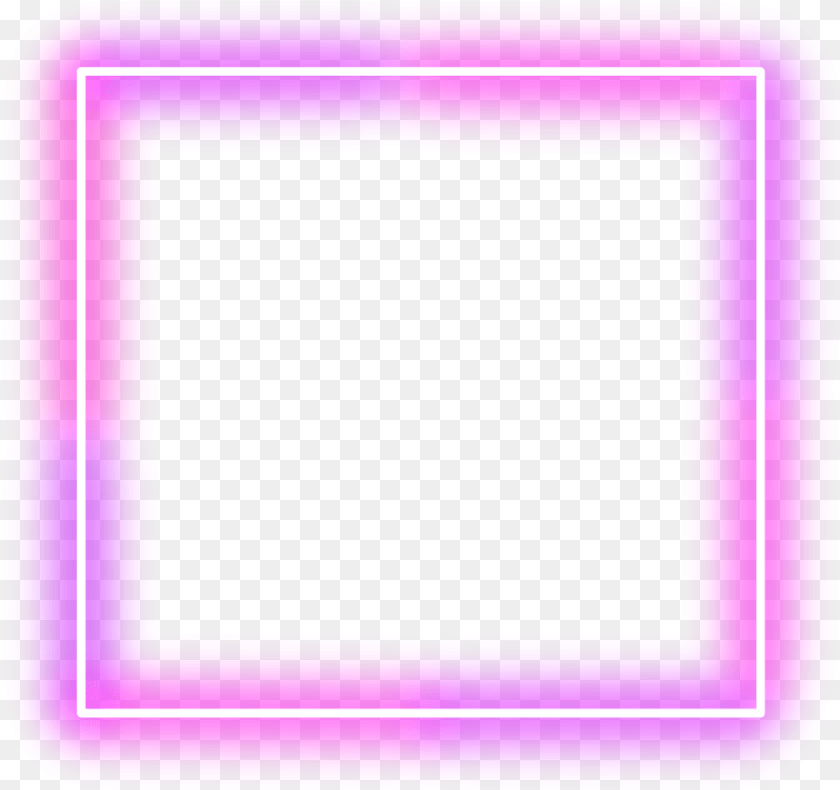 Neon Square Lights Frame Border Mimi Stickers Pink Neon Frame, Purple, Home Decor, Blackboard Transparent PNG