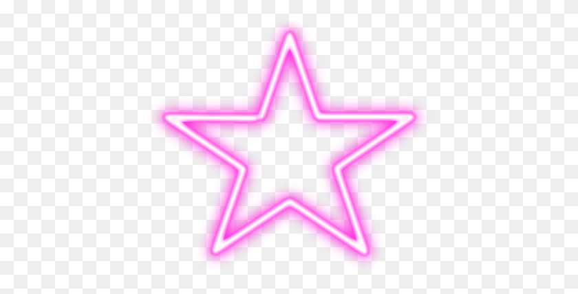 420x368 Neon Star Stars Pink Vietnam Flag Clipart Black And White, Star Symbol, Symbol, Light HD PNG Download