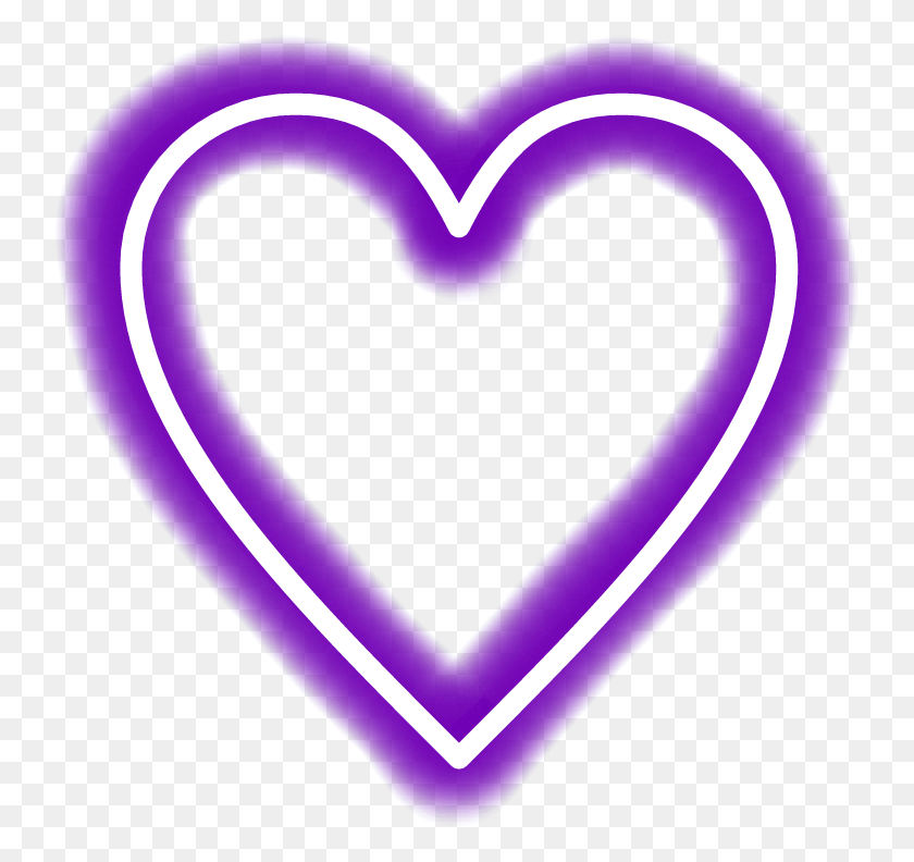 743x732 Неоновое Прозрачное Пурпурное Сердце Неоновое Пурпурное Сердце, Сердце, Коврик Png Скачать