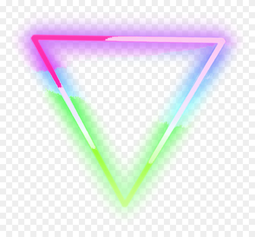 1004x928 Neon Triangle Pink Green Blue Lights Neonlights, Label, Text, Mailbox HD PNG Download
