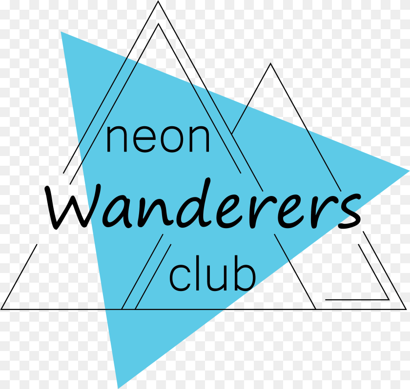 3101x2945 Neon Wanderers Club Hofladen, Triangle Sticker PNG