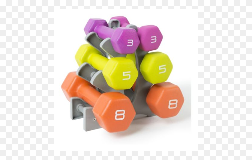 479x474 Neoprene Dumbbell Set With Rack, Toy, Game, Dice HD PNG Download