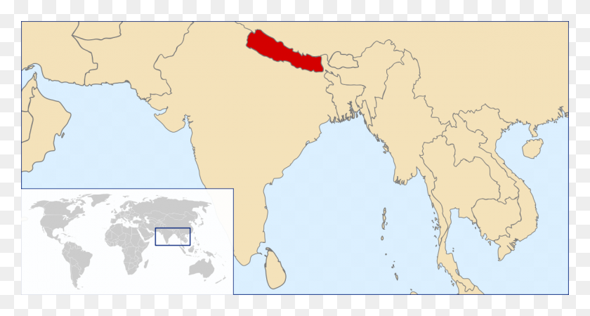 1200x600 Nepal And Bhutan, Map, Diagram, Atlas HD PNG Download