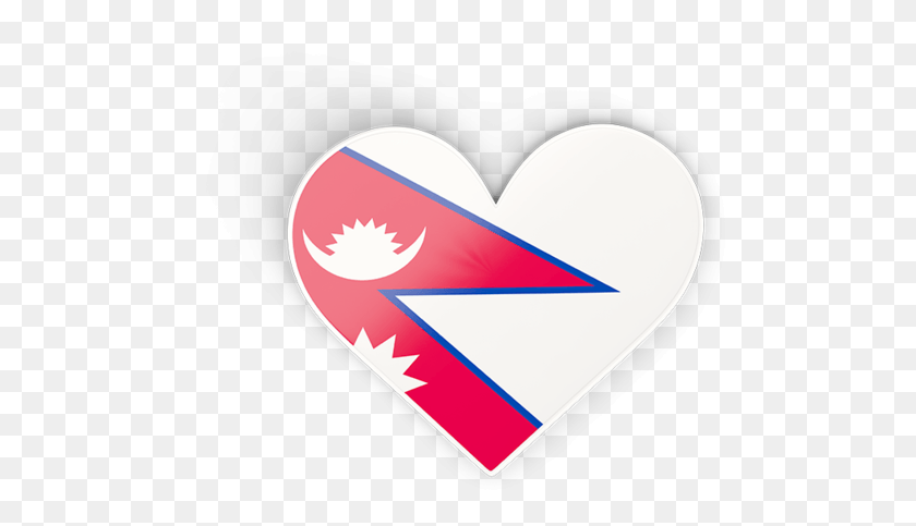 497x423 Nepali Flag In Heart, Label, Text HD PNG Download
