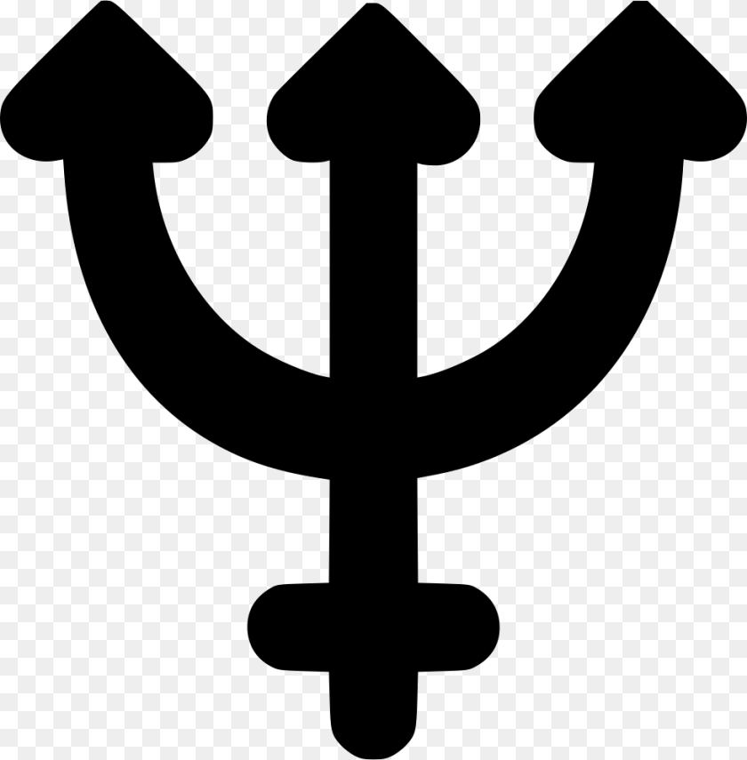 Neptune Neptuno Simbolo, Cross, Symbol, Weapon Transparent PNG