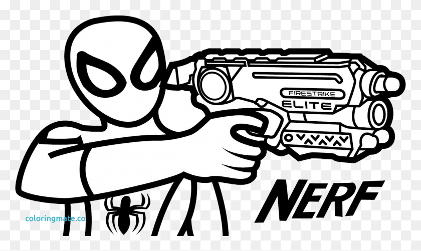 1265x716 Nerf Gun Crafty Coloring Pages Creative Design Unique Nerf War Coloring Pages, Weapon, Weaponry, Musical Instrument HD PNG Download