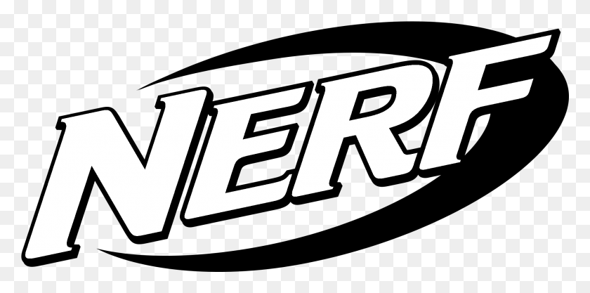 2001x916 Nerf Logo Черные Галереи Изображений С Логотипом Nerf Black, Топор, Инструмент, Текст Hd Png Скачать